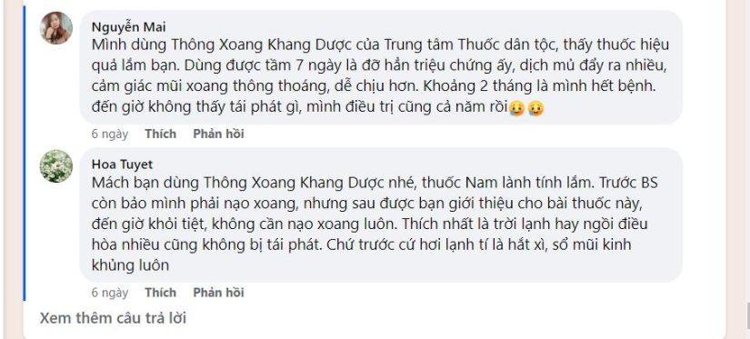 Một số phản hồi từ người bệnh về hiệu quả dùng bài thuốc